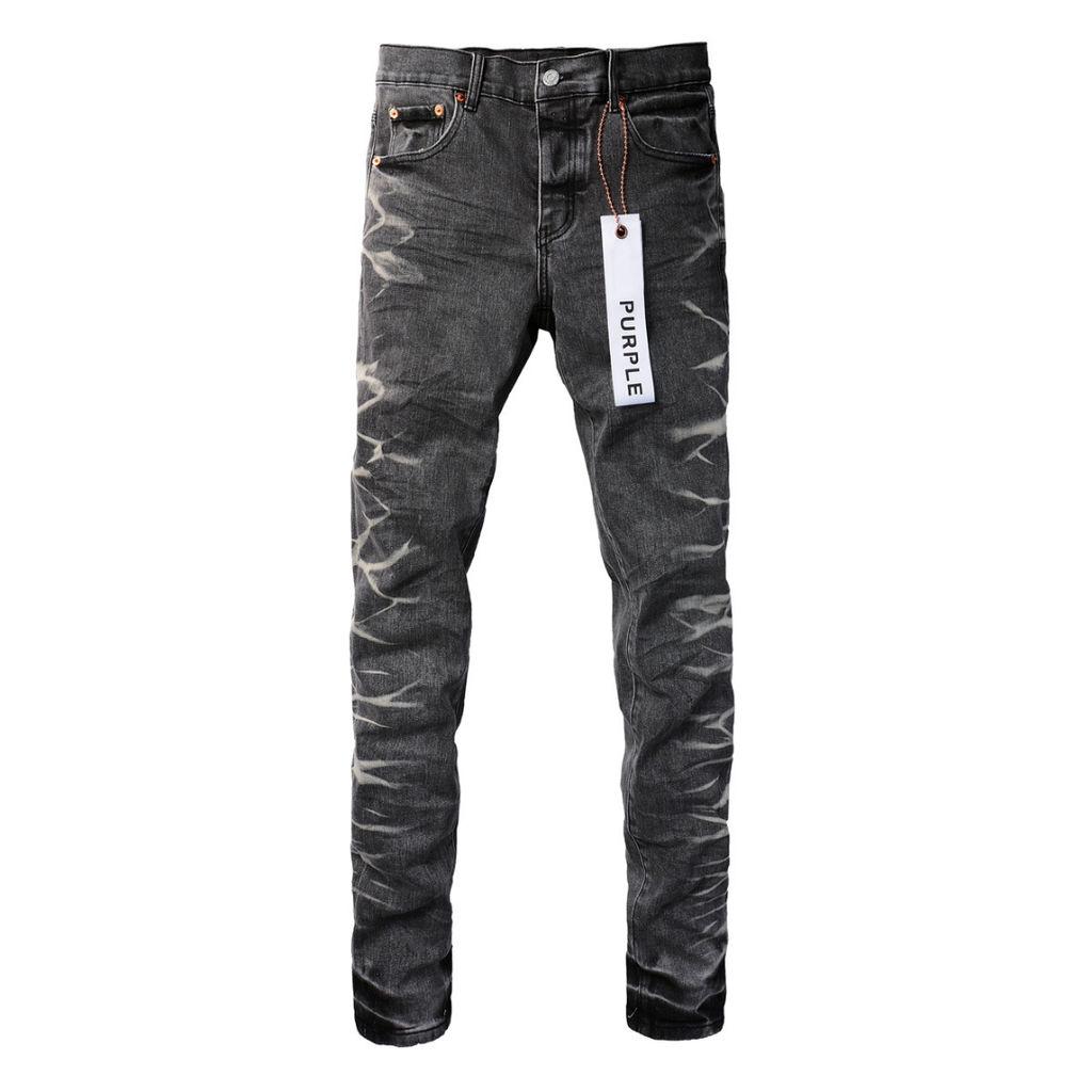 Purple Gradient Grey Ripped Jeans