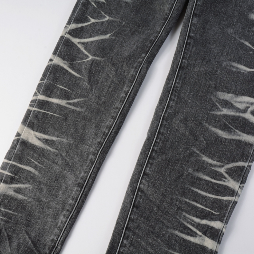 Purple Gradient Grey Ripped Jeans