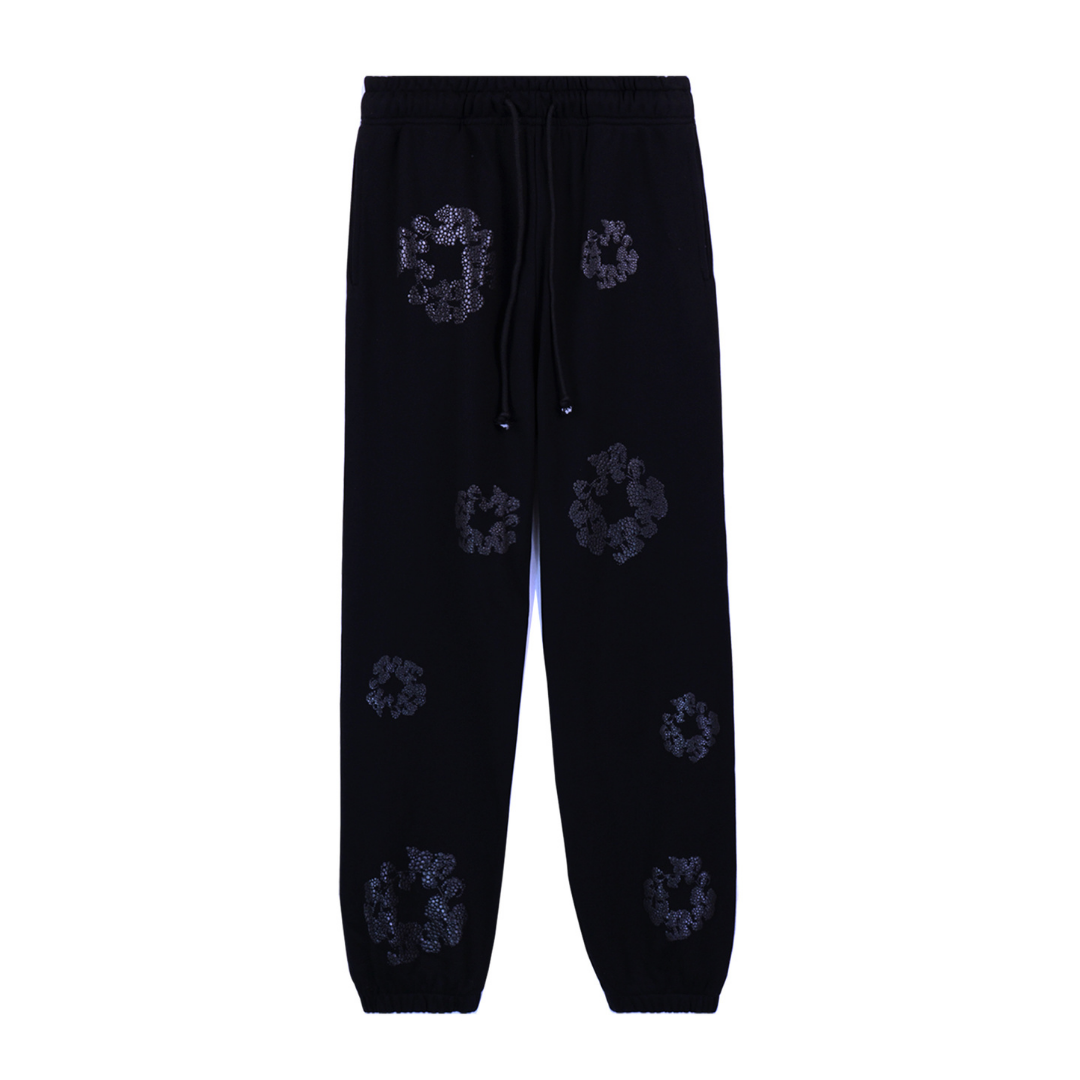 Denim Trs Diamonds Full Black Pants
