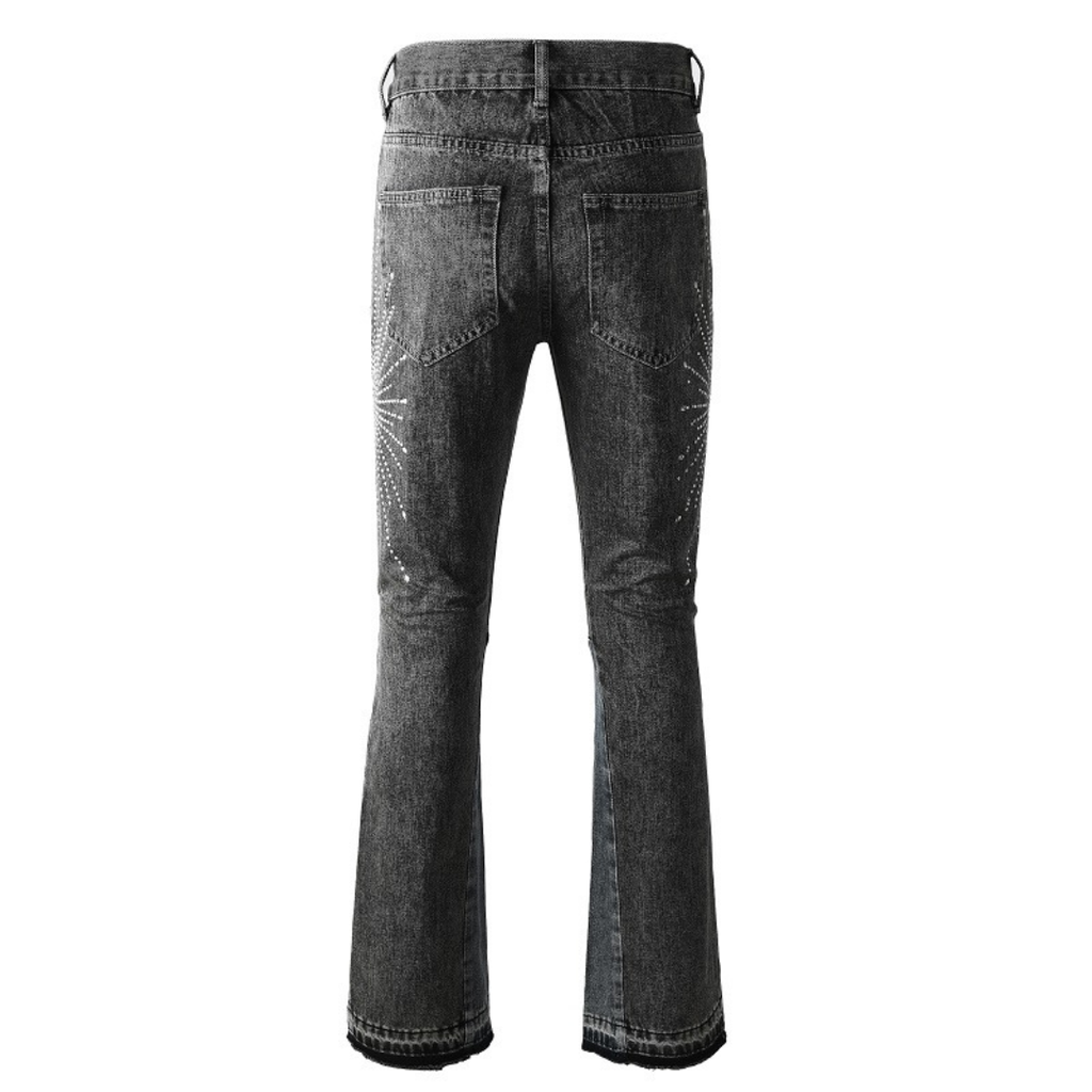 Grey Flare Diamonds Jeans