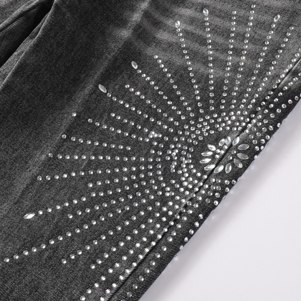Grey Flare Diamonds Jeans