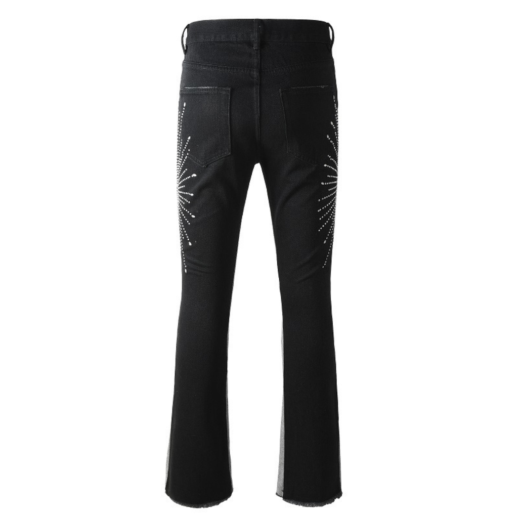 Black Flare Diamonds Jeans