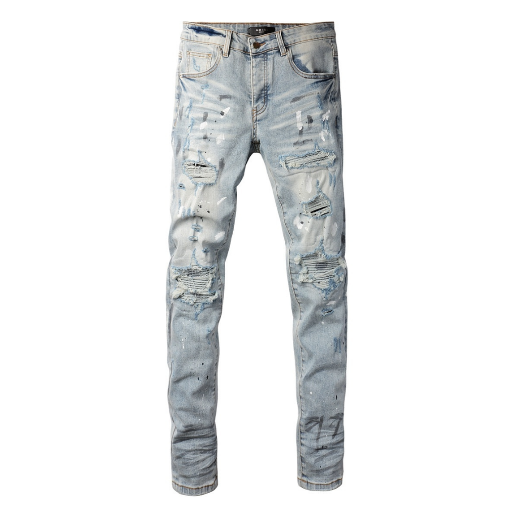 Amr Paint Ripped Jeans