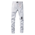 Purple White Paint Jeans